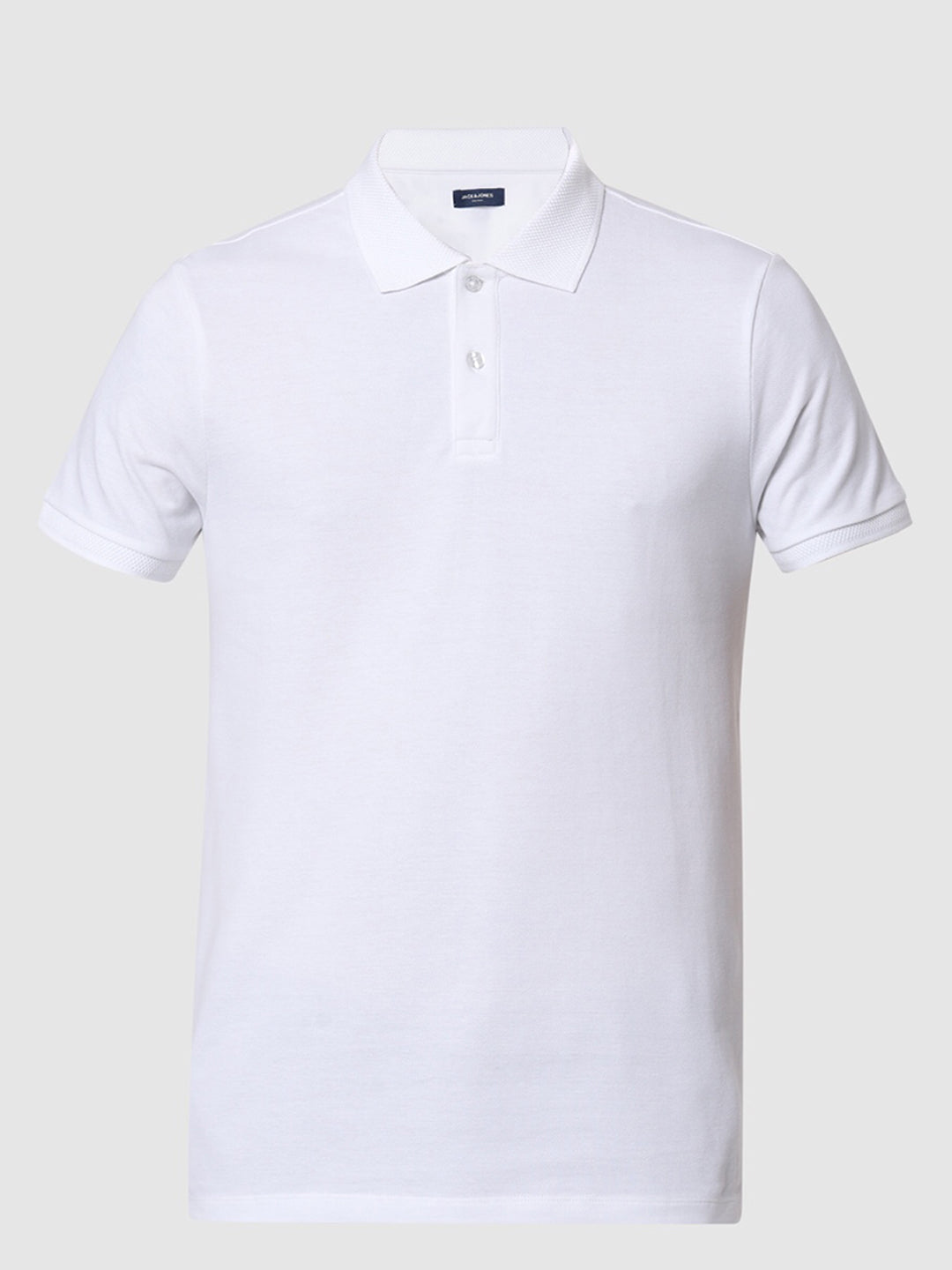White Jacquard Cotton Polo