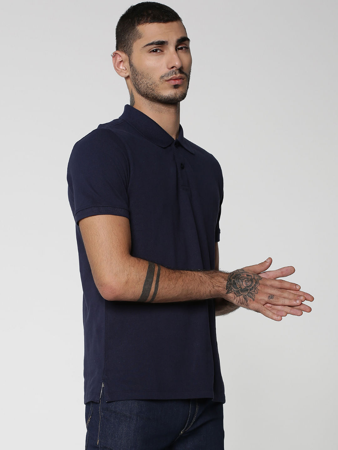 Navy Blue Cotton Polo