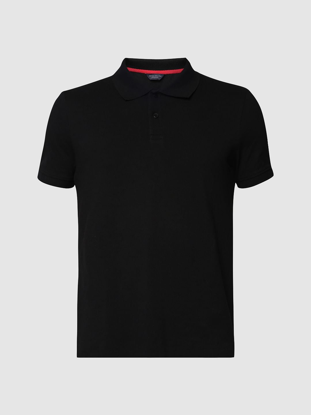 Black Cotton Slim Fit Polo
