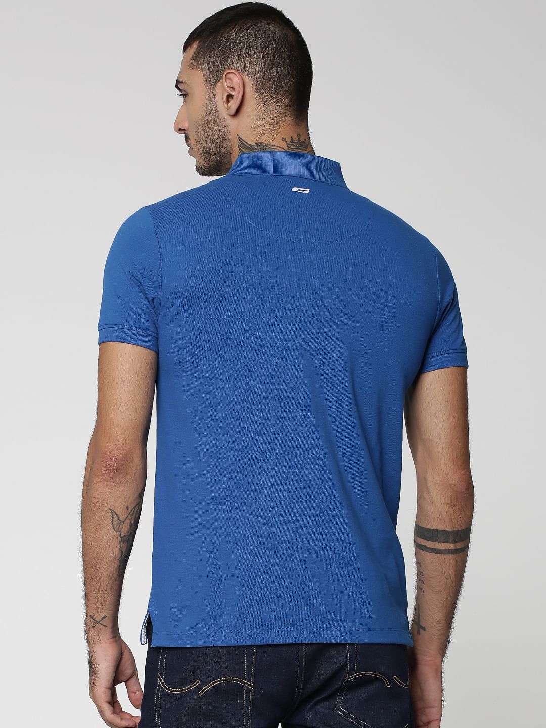 Electric Blue Cotton Polo