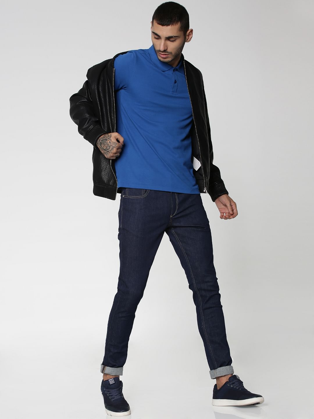 Electric Blue Cotton Polo