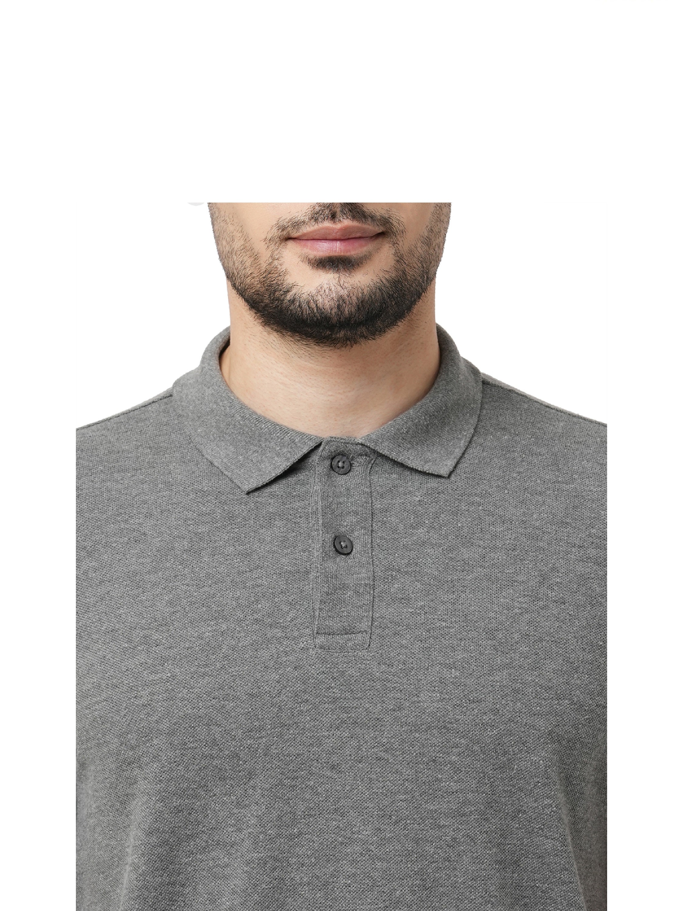 Charcoal Grey Cotton Polo