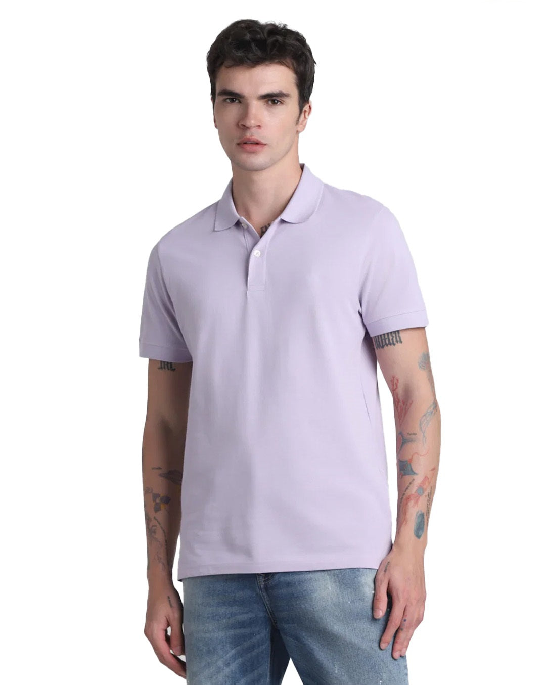Lavender Cotton Polo