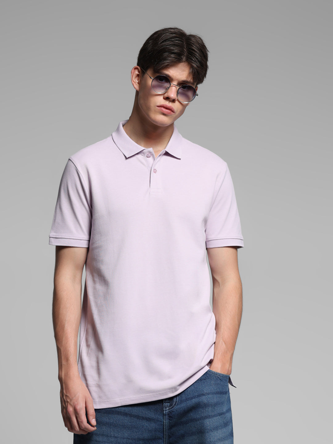 Lavender Cotton Polo