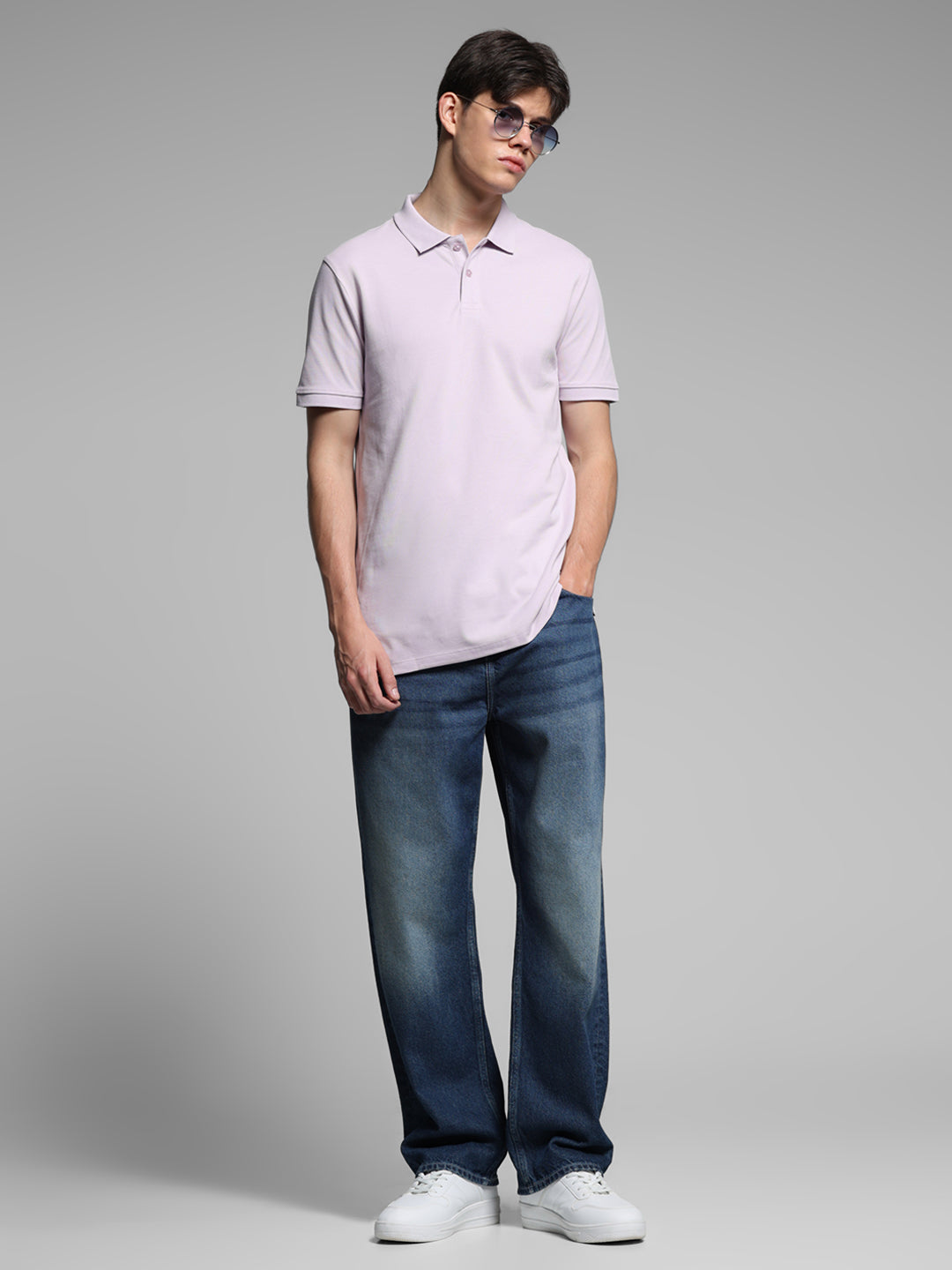 Lavender Cotton Polo