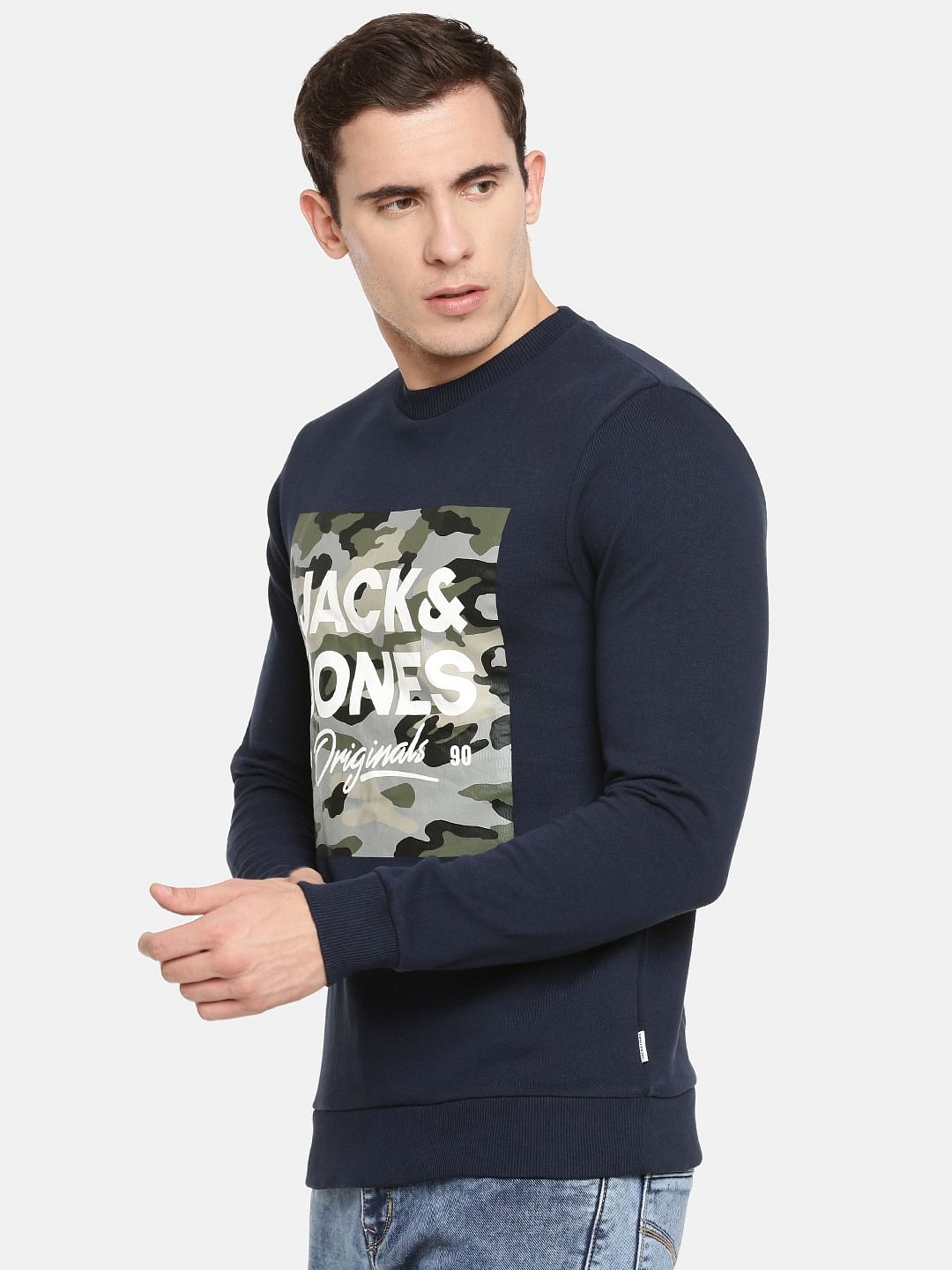 Blue Logo Print Sweatshirt