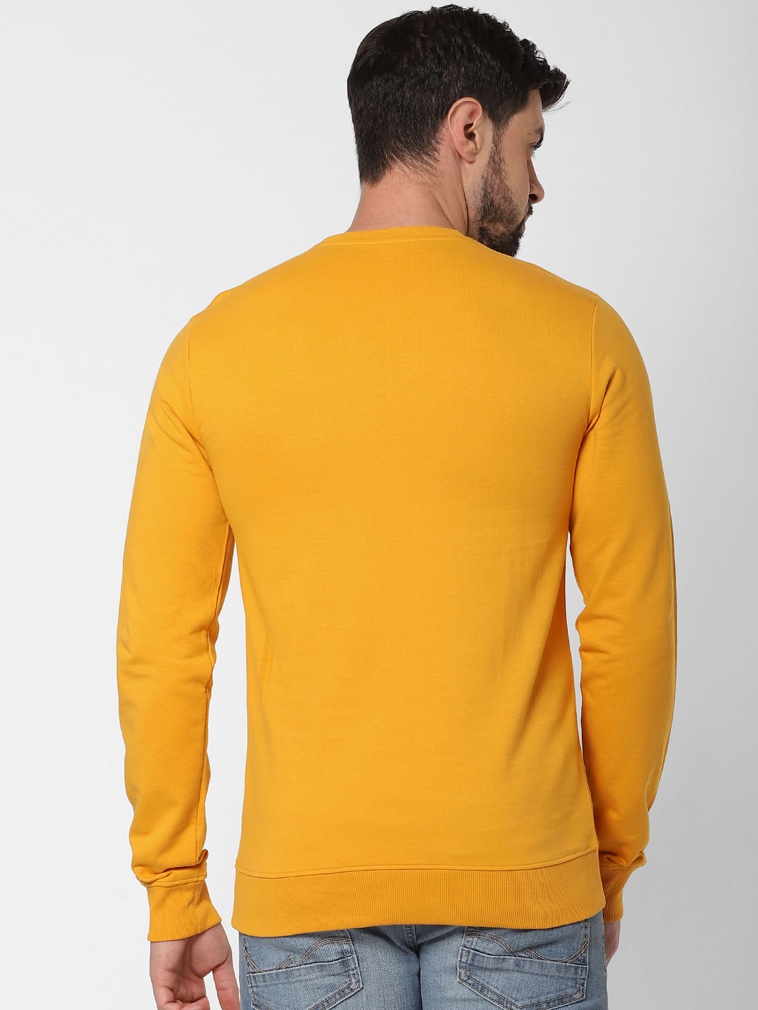 Yellow Logo Print Sweatshirt