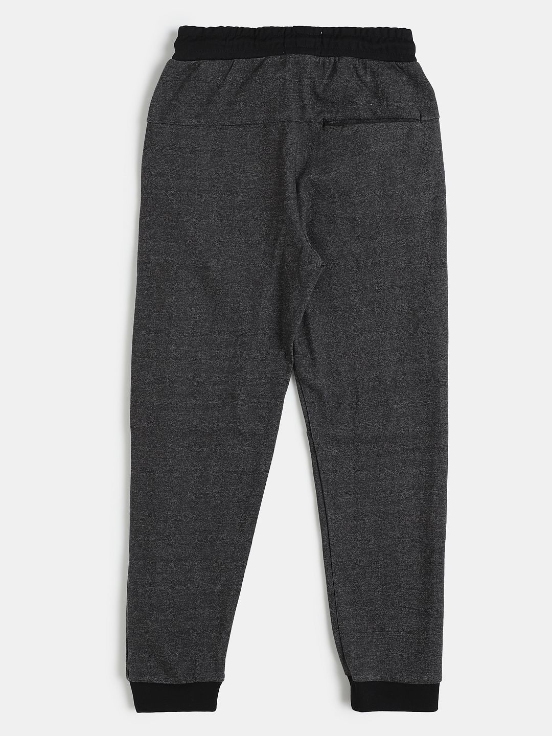 Boys Black Mid Rise Sweatpants
