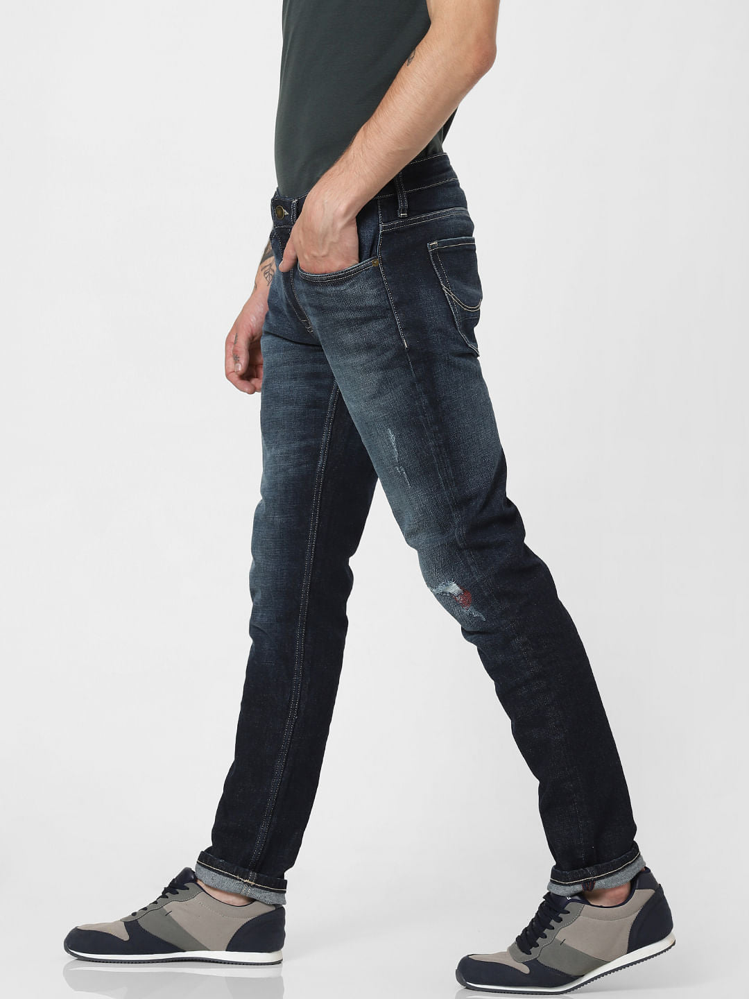 Blue Low Rise Faded Glenn Slim Fit Jeans