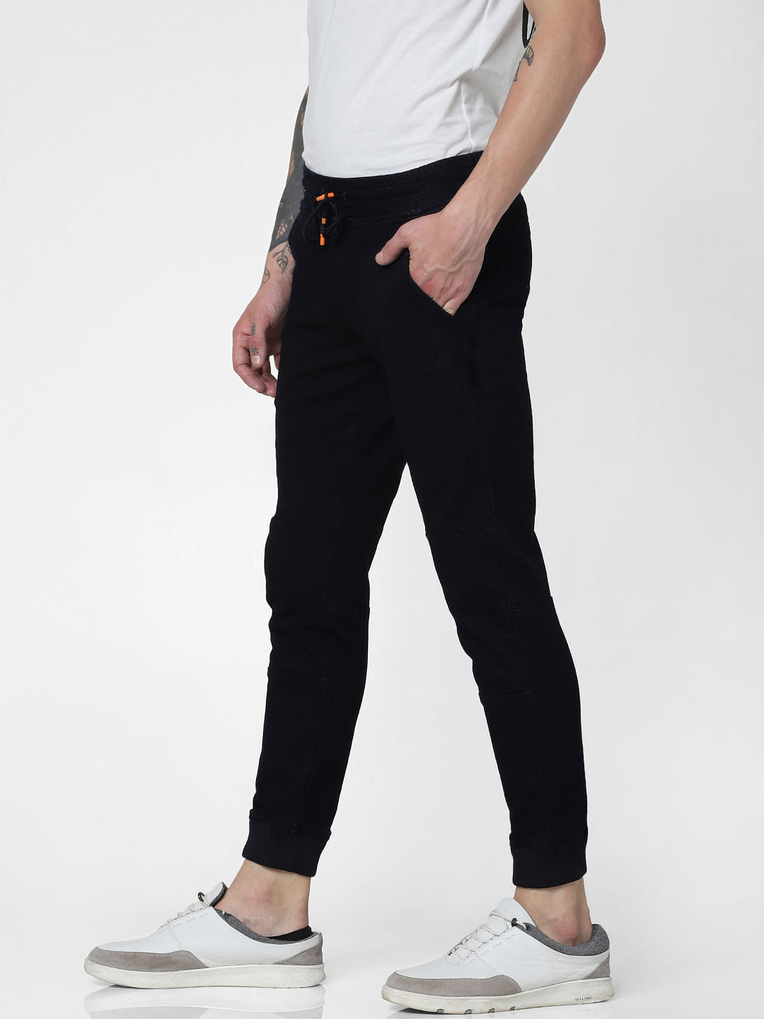 Dark Blue Low Rise Drawstring Glenn Slim Fit Jeans