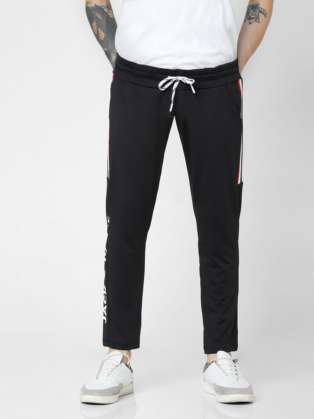 Black Drawstring Tape Detail Sweatpants