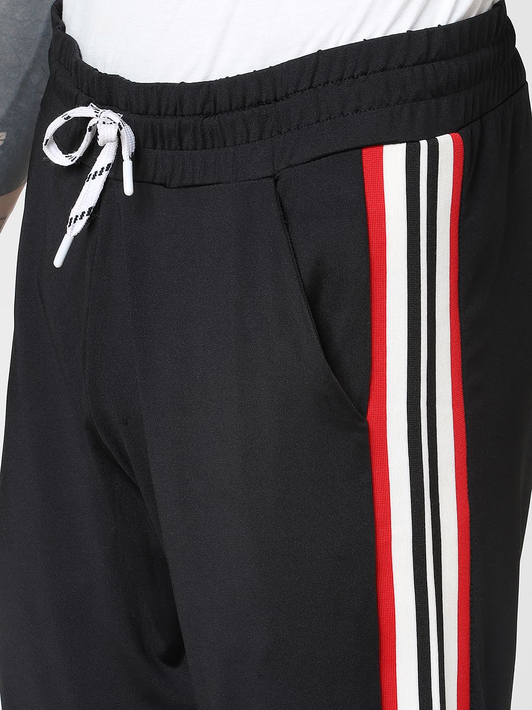 Black Drawstring Tape Detail Sweatpants