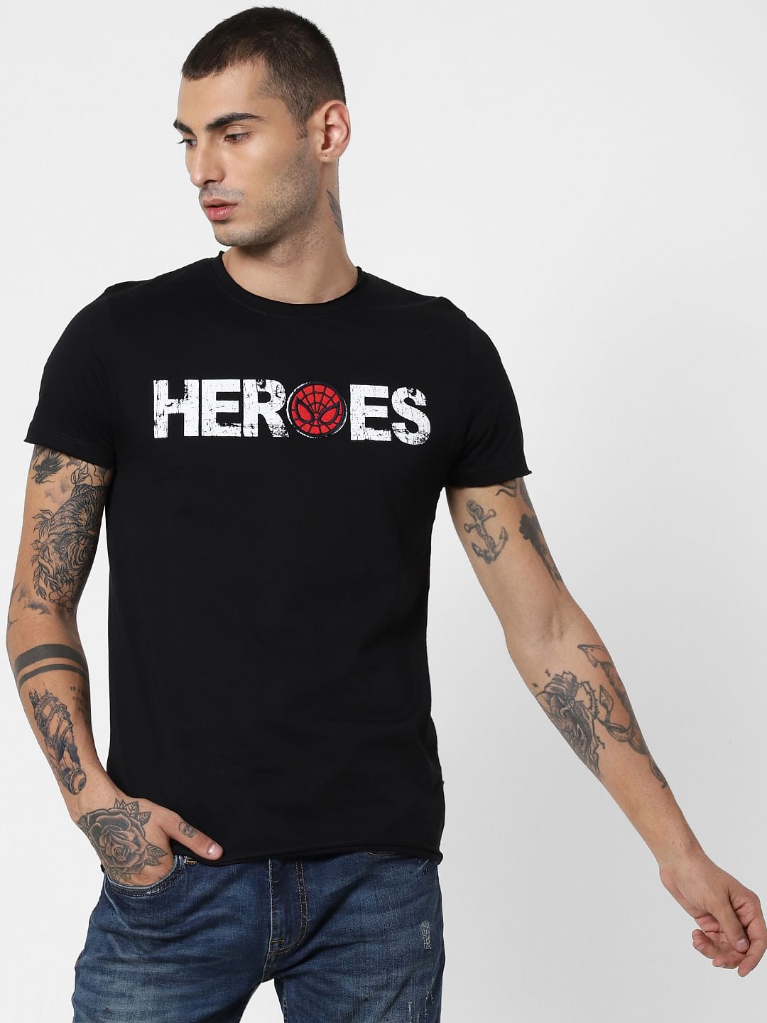 X Power Of Icon Black Heroes Crew Neck T-Shirt