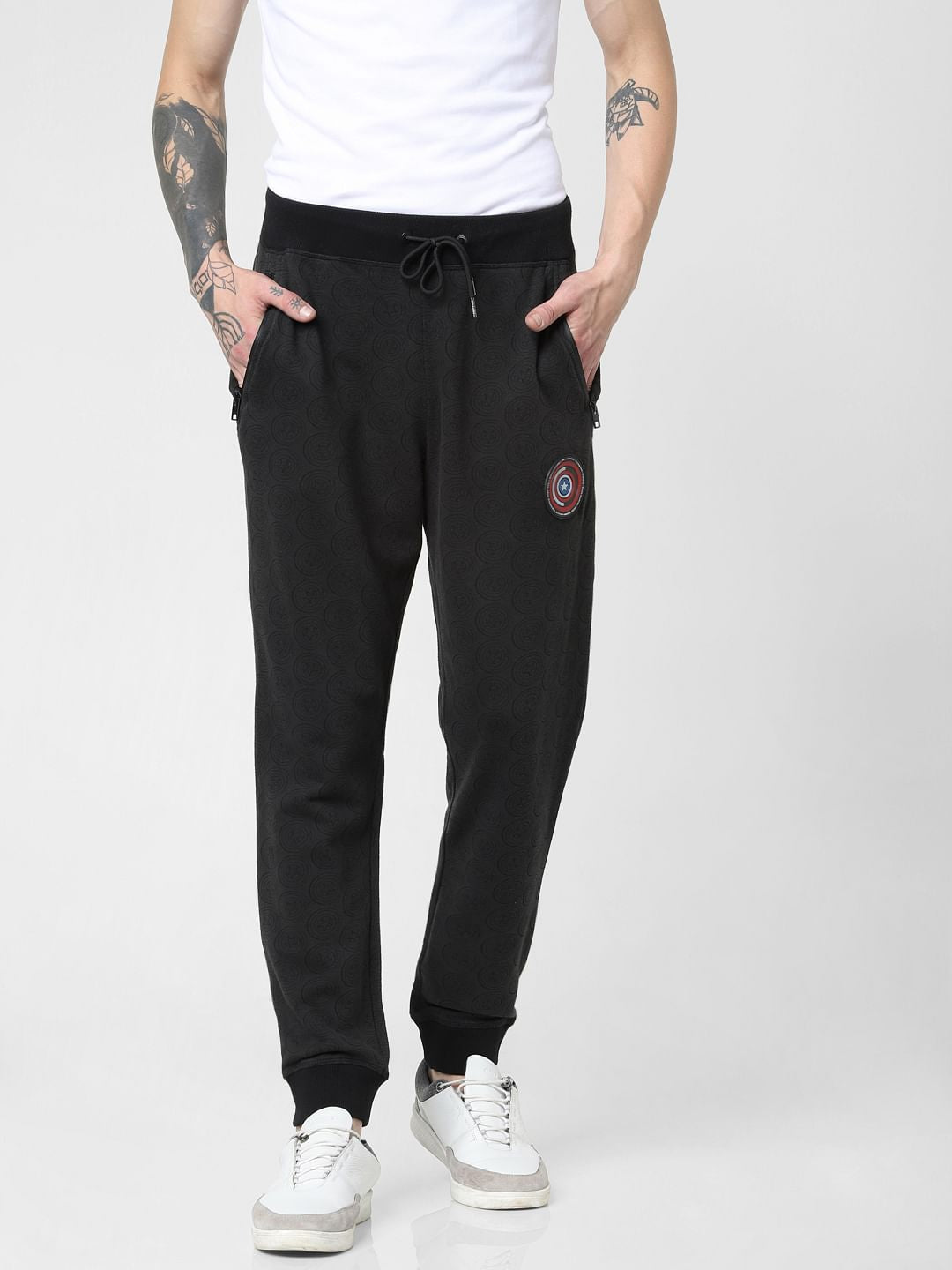 X Power Of Icon Black Sheild Print Sweatpants