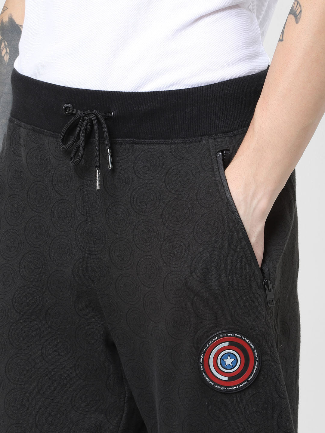 X Power Of Icon Black Sheild Print Sweatpants
