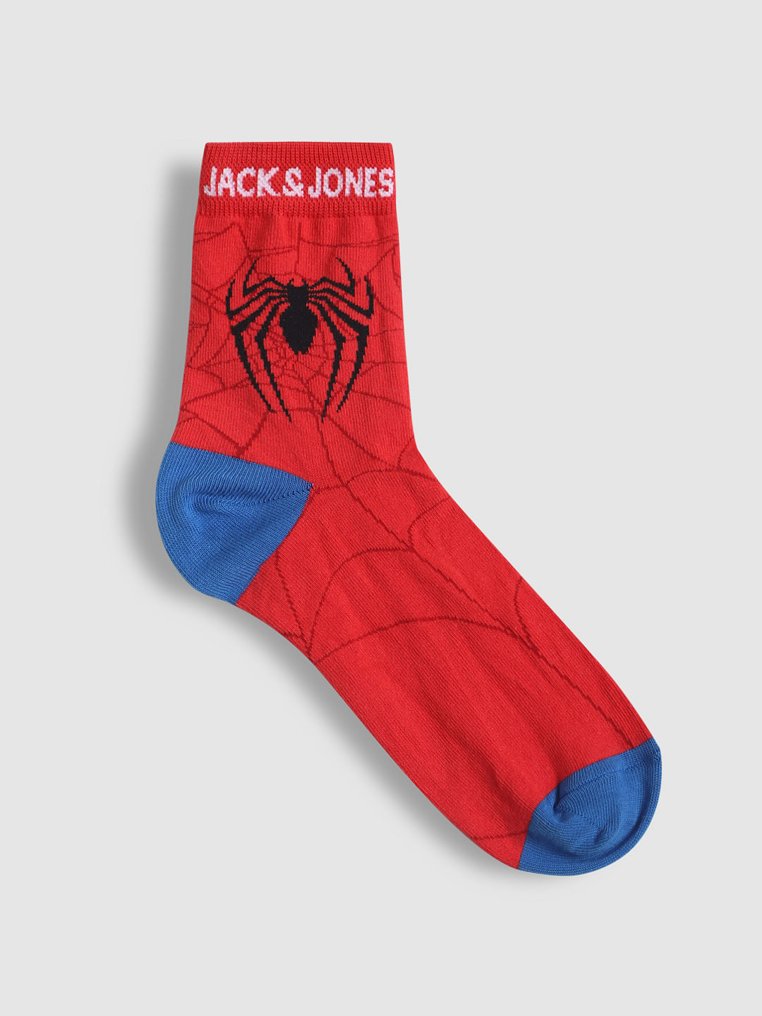 Red Graphic Print Mid Calf Length Socks