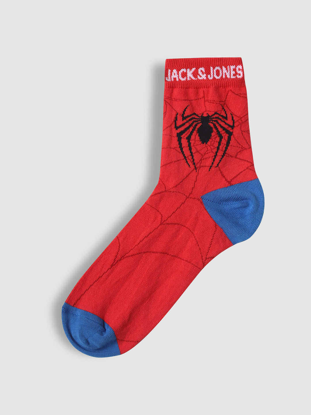 Red Graphic Print Mid Calf Length Socks