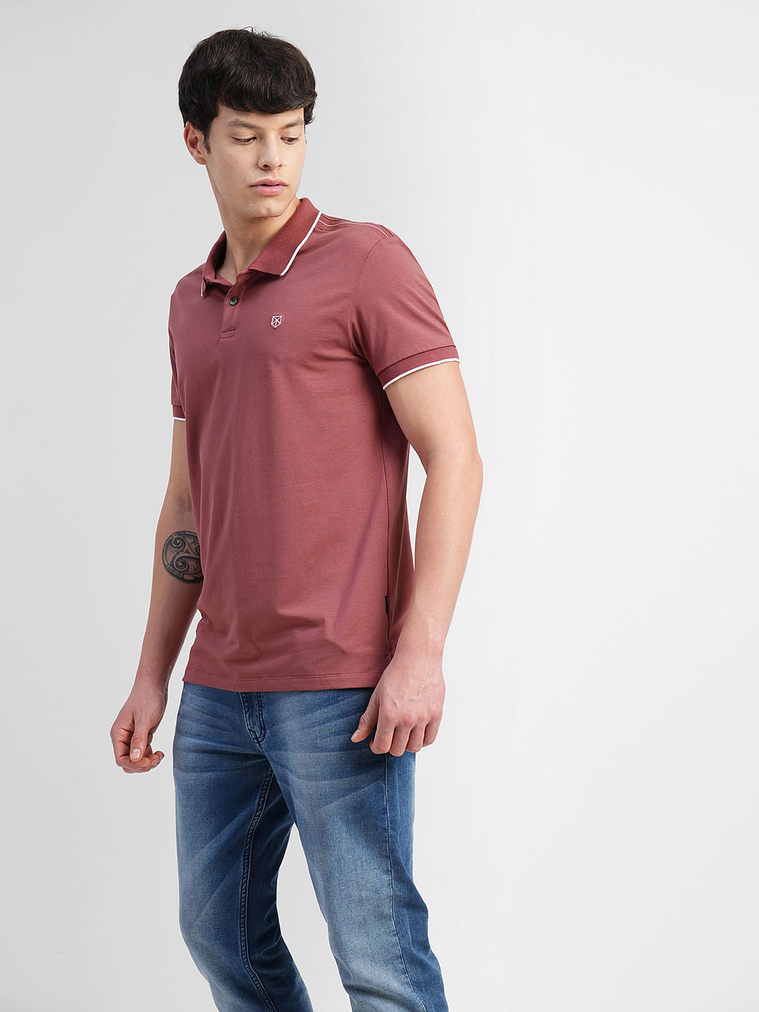 Red Polo Neck T-shirt