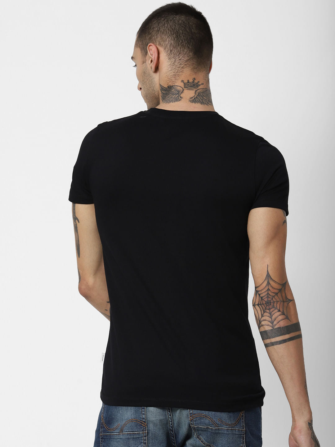 Black Logo Print Crew Neck T-Shirt