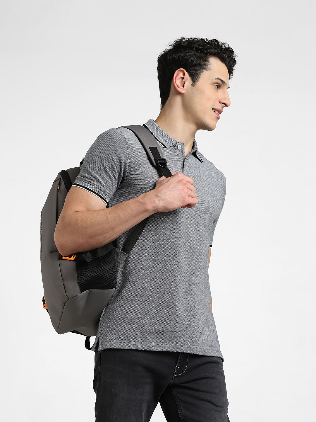 Black Cotton Polo T-shirt