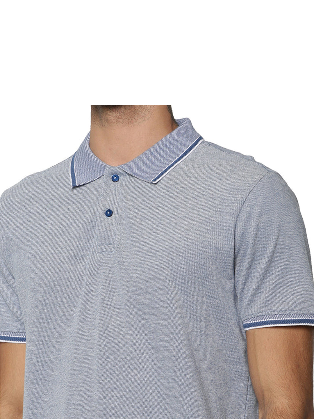 Light Blue Contrast Tipping Polo