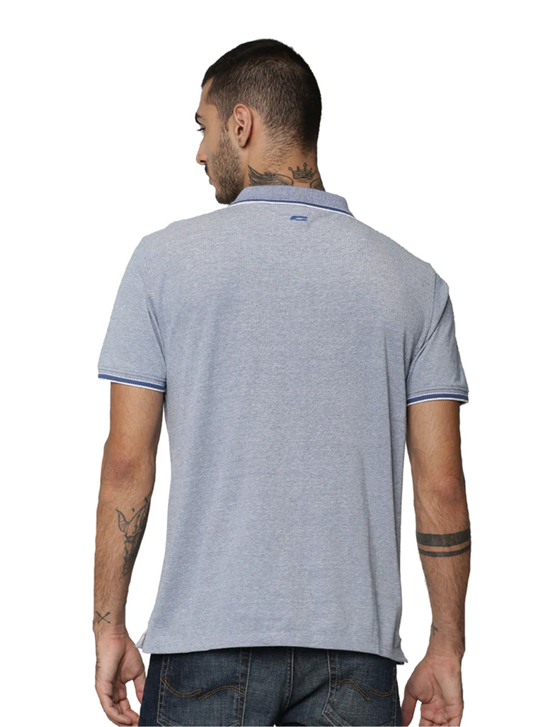 Light Blue Contrast Tipping Polo