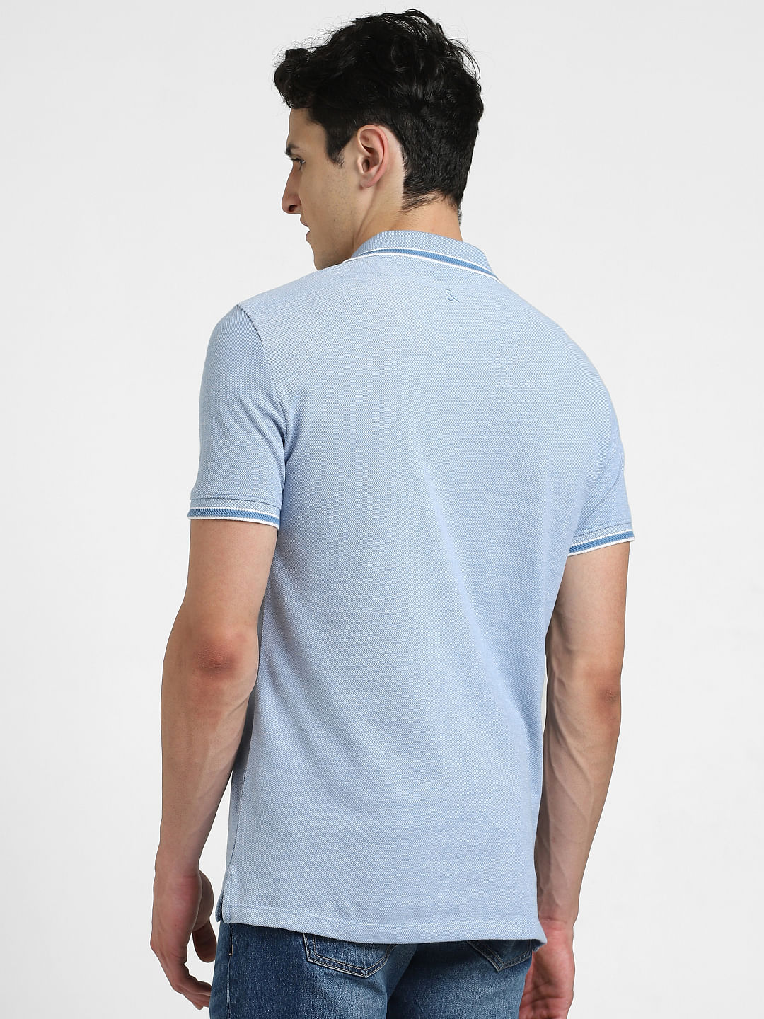 Light Blue Cotton Polo T-shirt