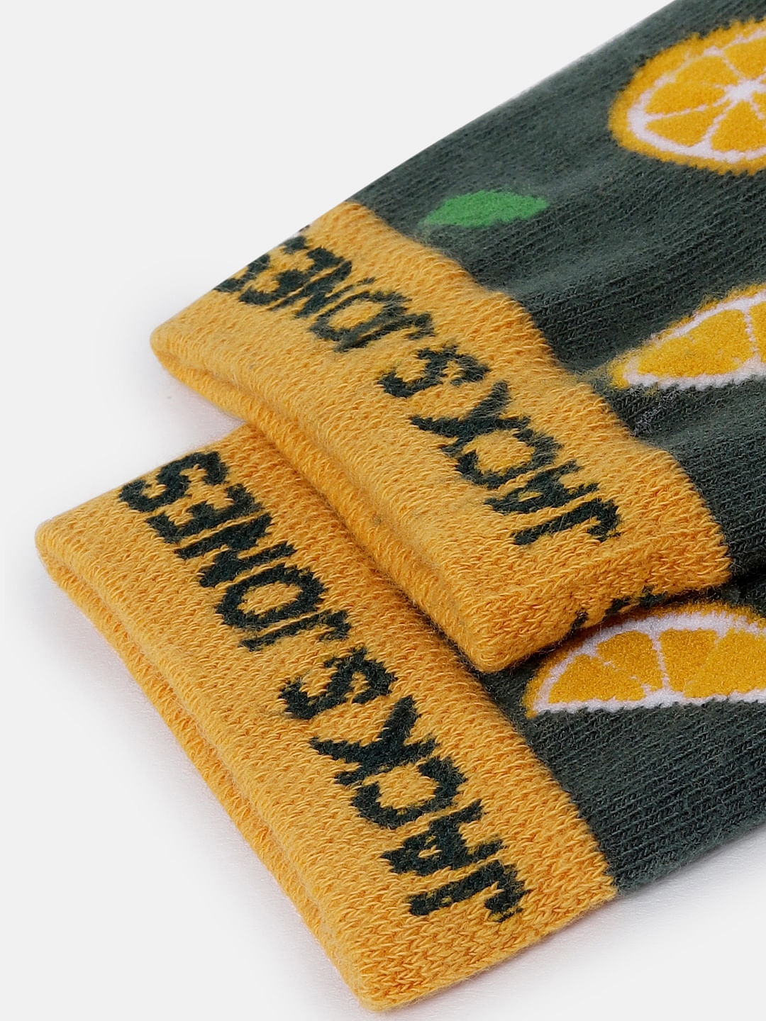 Green Printed Mid Calf Length Socks