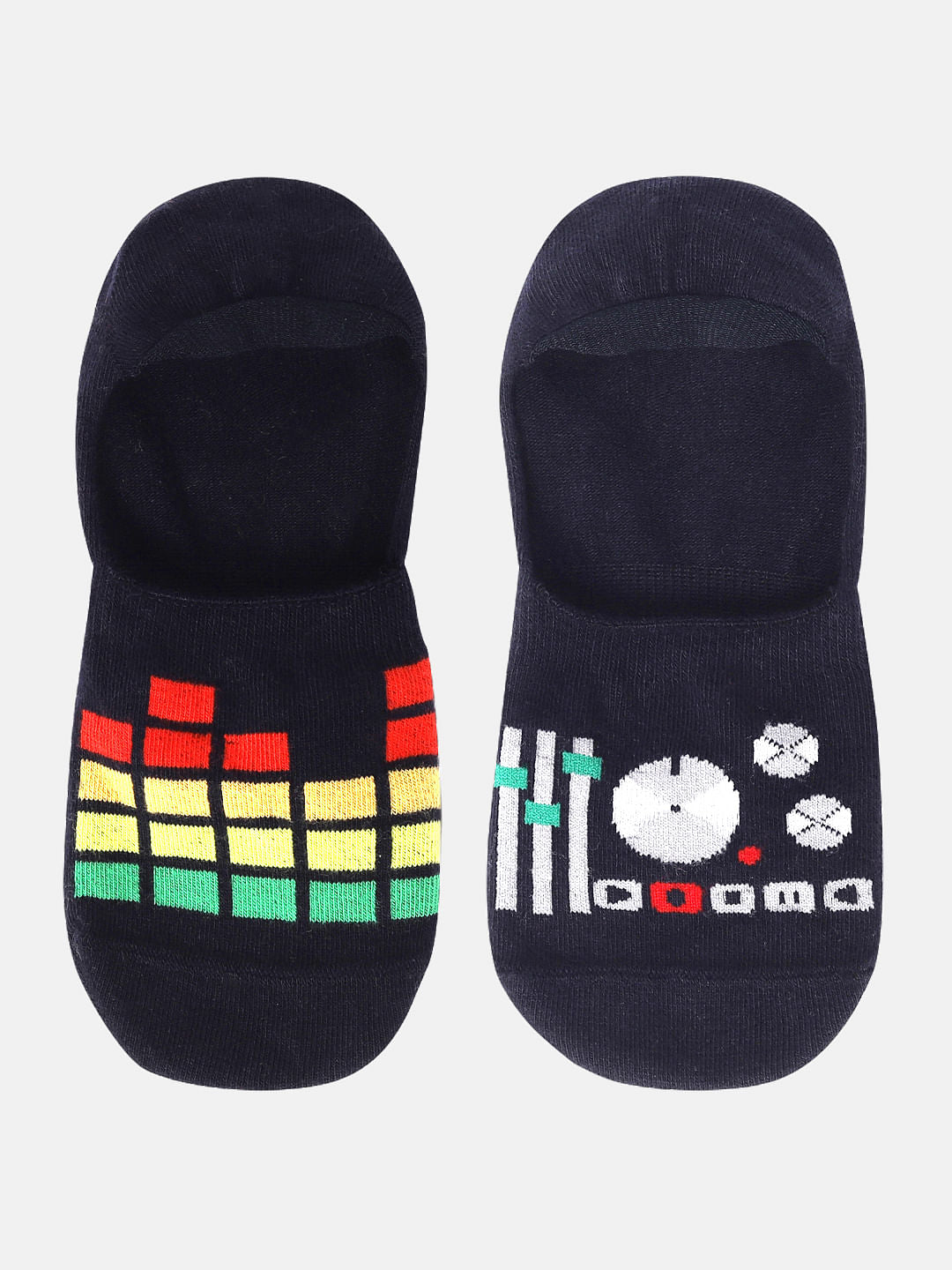 Pack of Two No Show Socks - Black & Blue