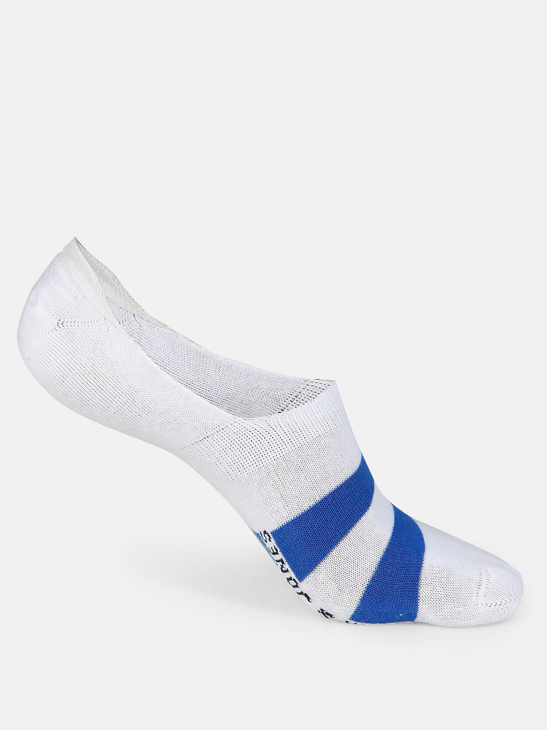 Pack of Three No Show Socks - Black, Blue & White