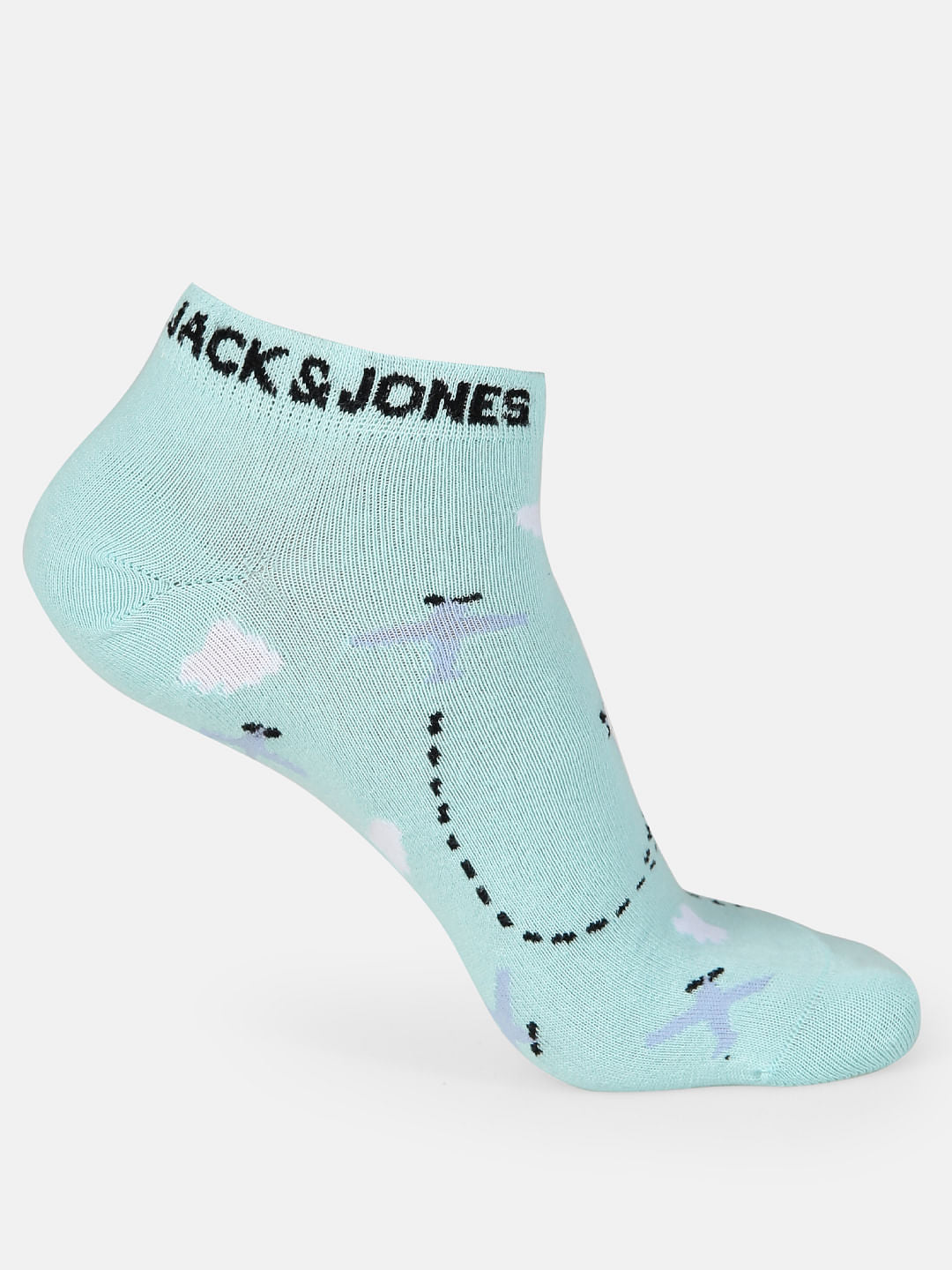 Pack of Two Ankle Length Socks - White & Blue