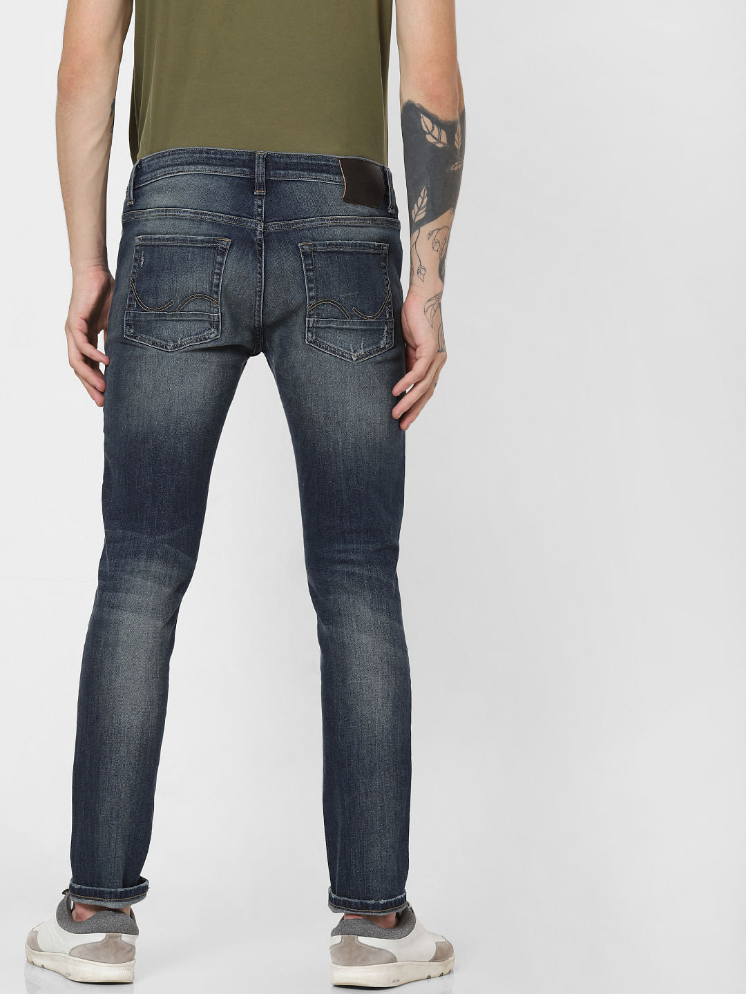 Blue Low Rise Ripped Ben Skinny Jeans