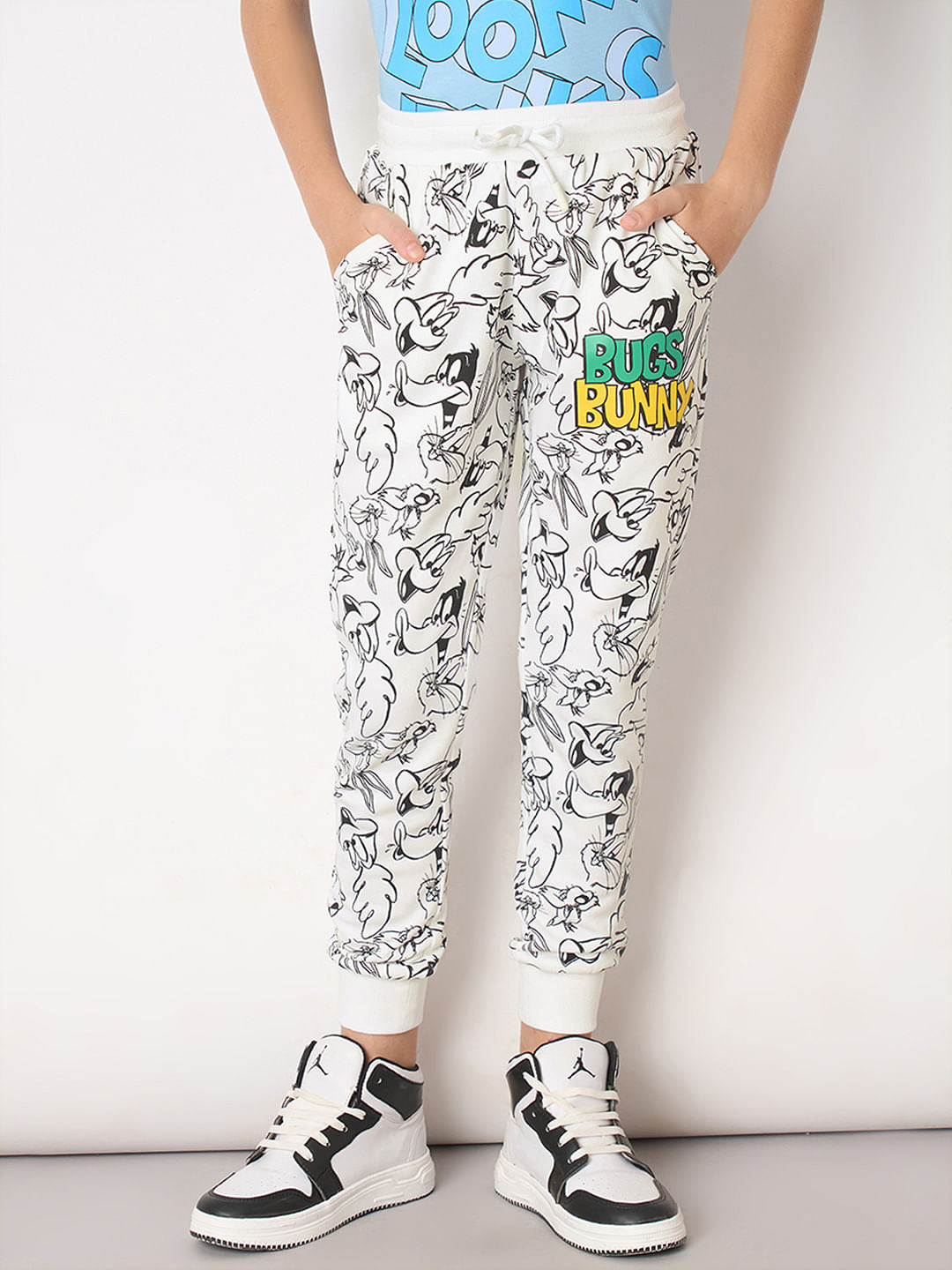 Looney Tunes White Printed Co-ord Set Sweatpants