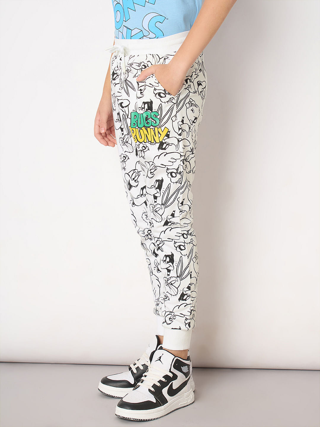 Looney Tunes White Printed Co-ord Set Sweatpants