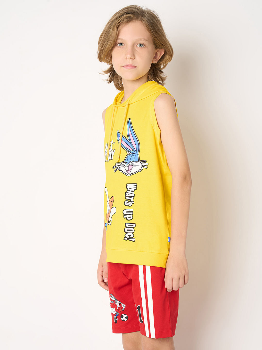 Looney Tunes Yellow Bugs Bunny Hooded T-shirt