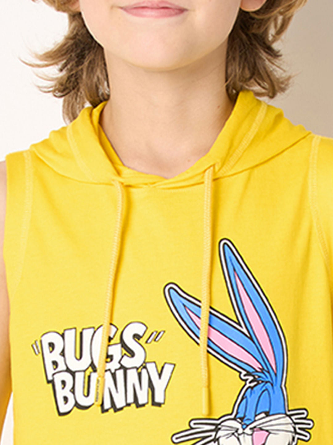 Looney Tunes Yellow Bugs Bunny Hooded T-shirt