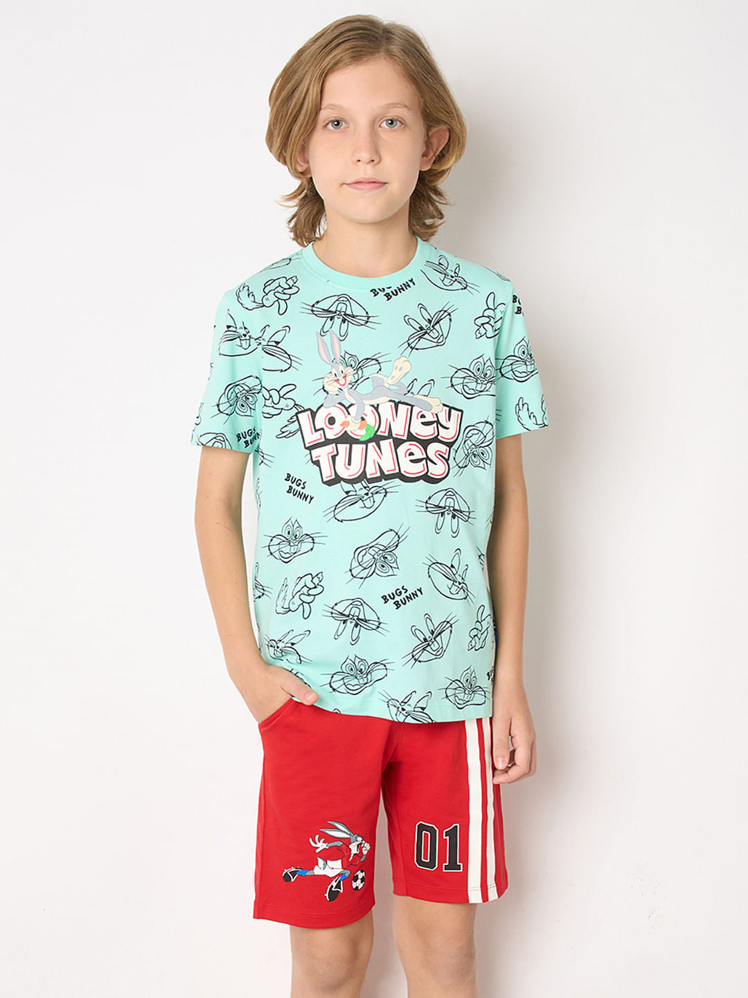 Looney Tunes Blue Bugs Bunny Print T-shirt
