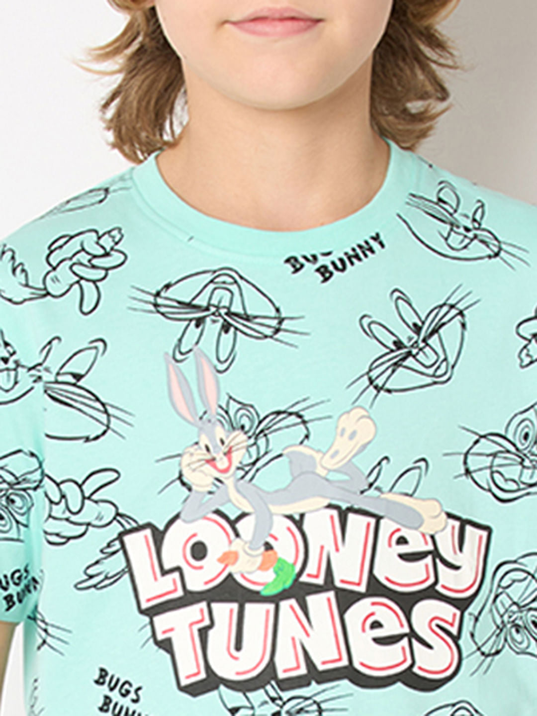 Looney Tunes Blue Bugs Bunny Print T-shirt
