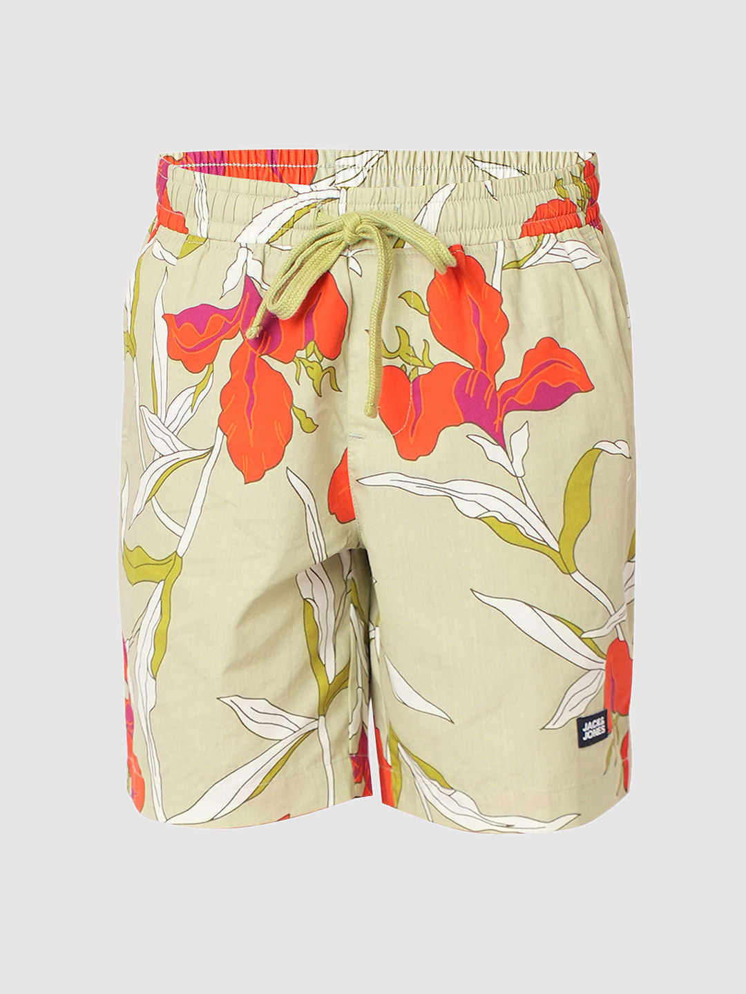 Boys Green Printed Co-ord Set Shorts