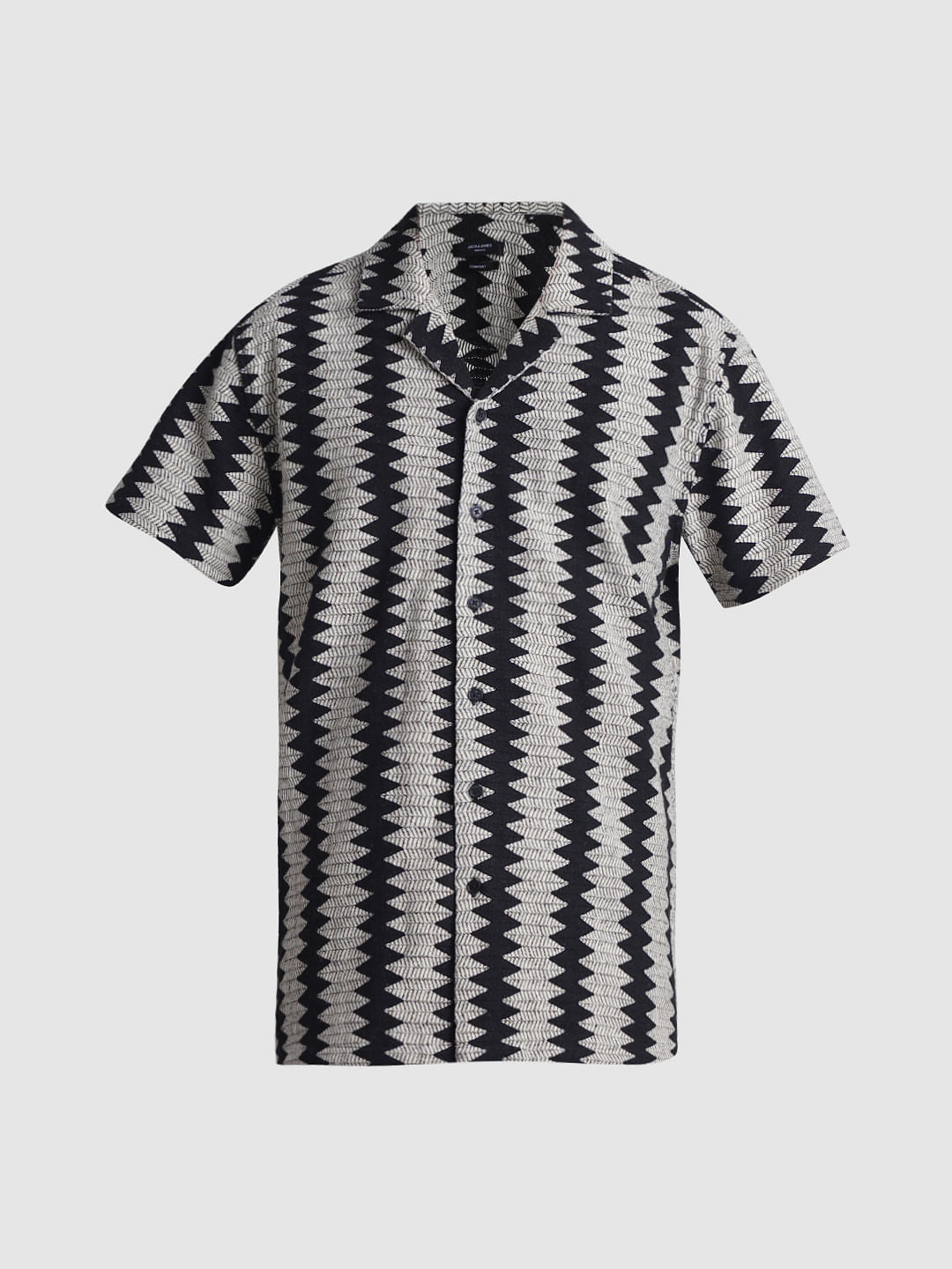 Black Printed Jacquard Shirt