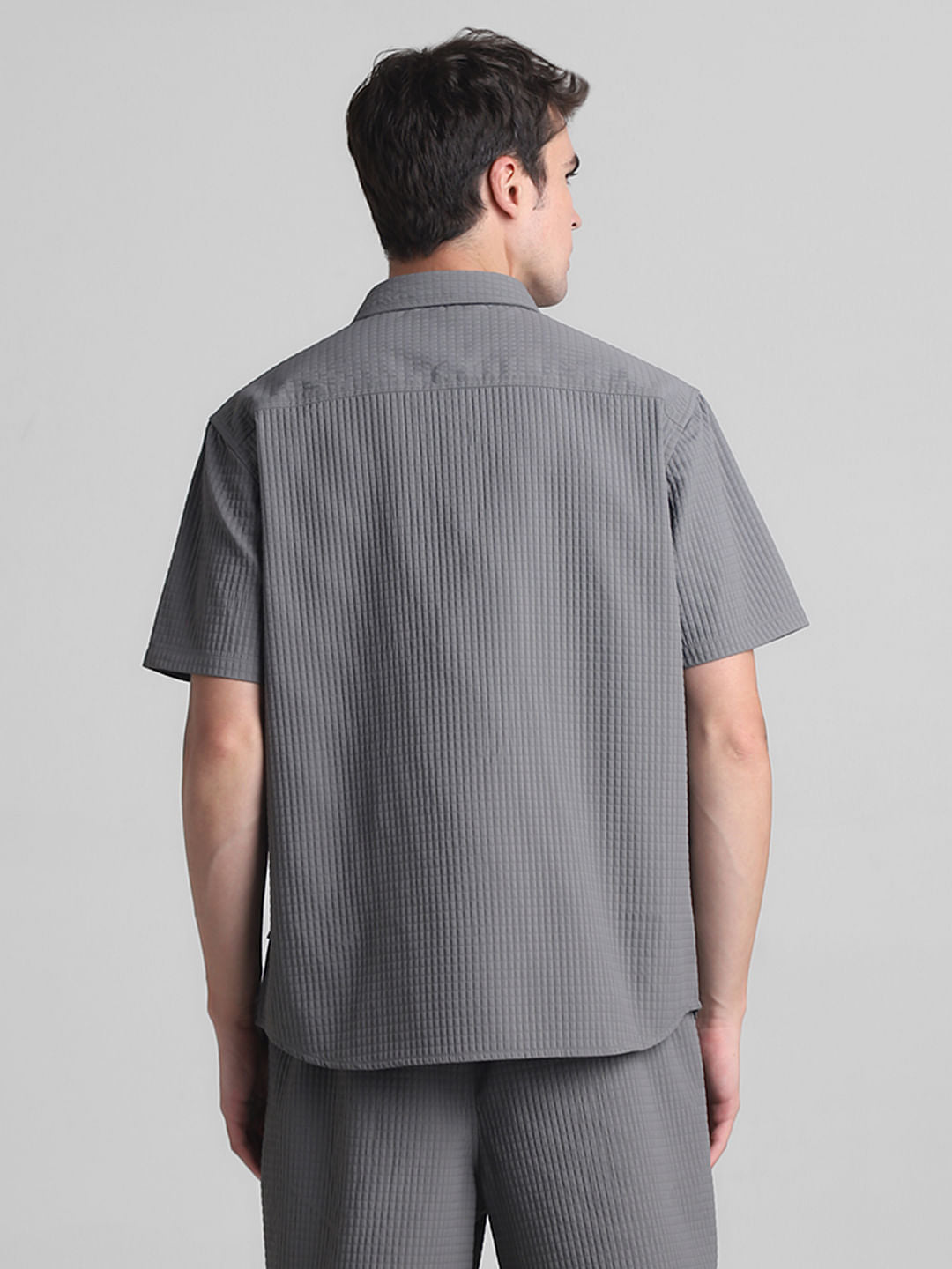 Grey Dobby Co-ord Set Shirt