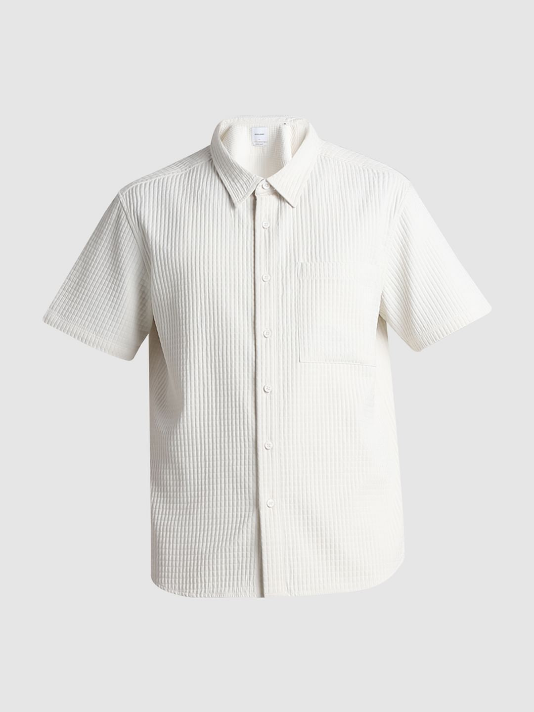 White Dobby Co-ord Set Shirt