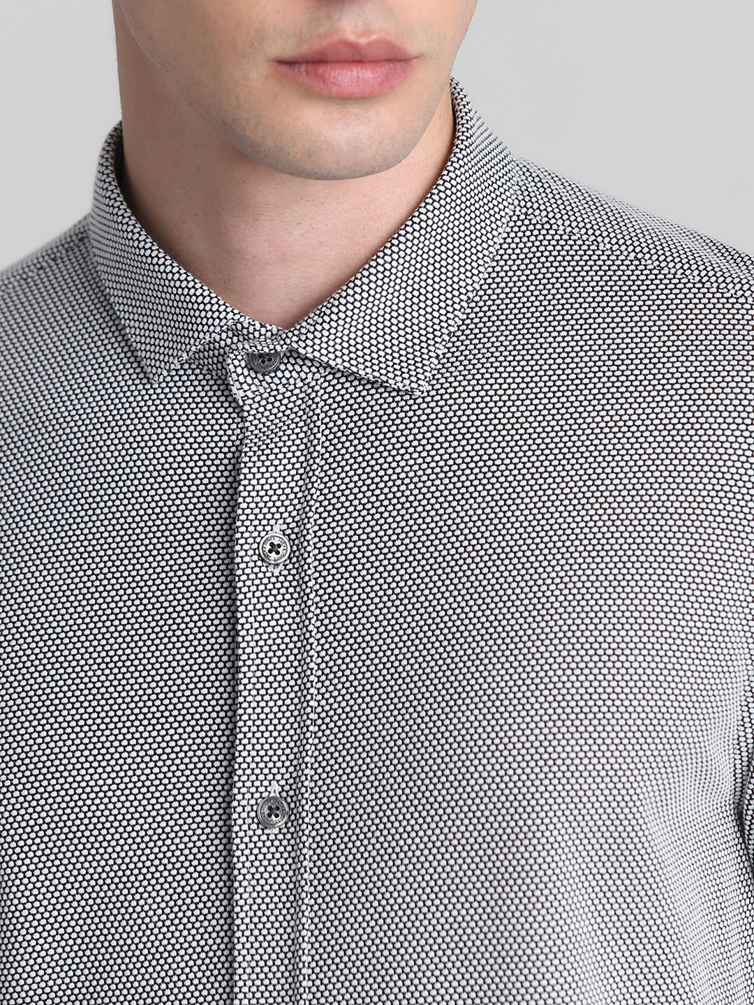 Black Dobby Full Sleeves Shirt