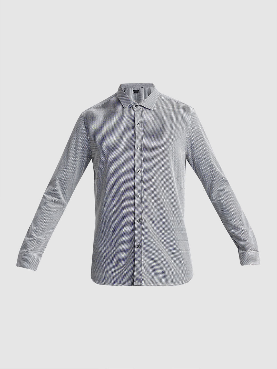 Black Dobby Full Sleeves Shirt