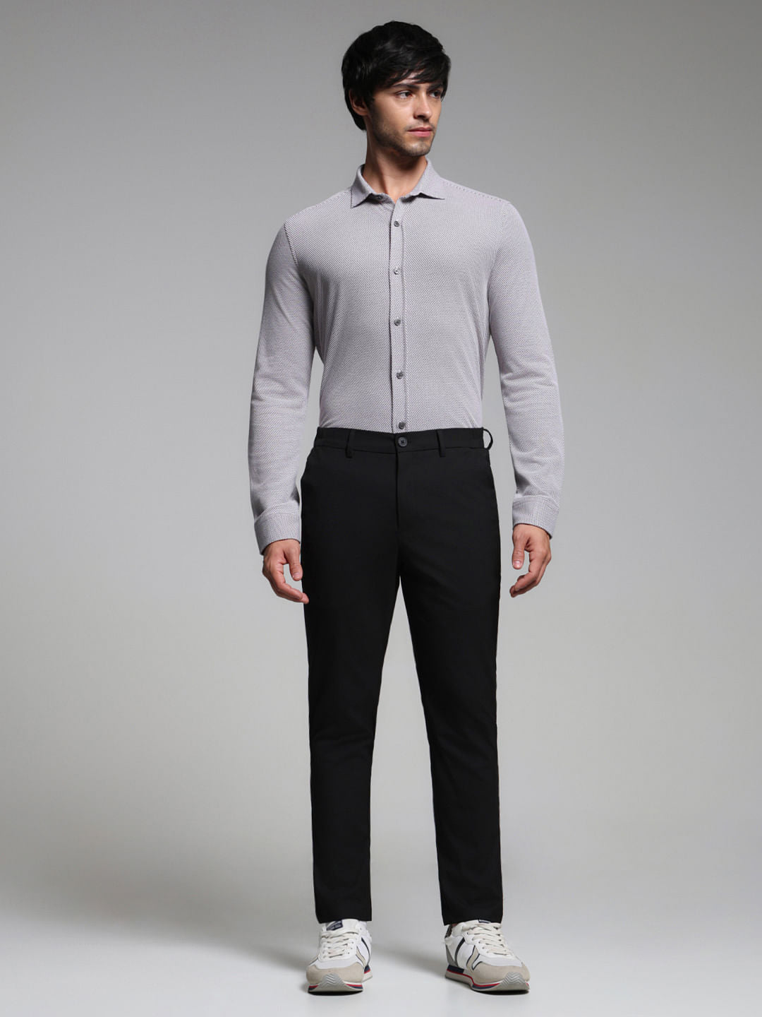 Burgundy Dobby Full Sleeves Shirt