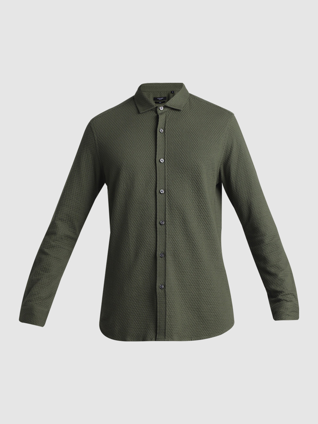 Olive Dobby Full Sleeves Shirt