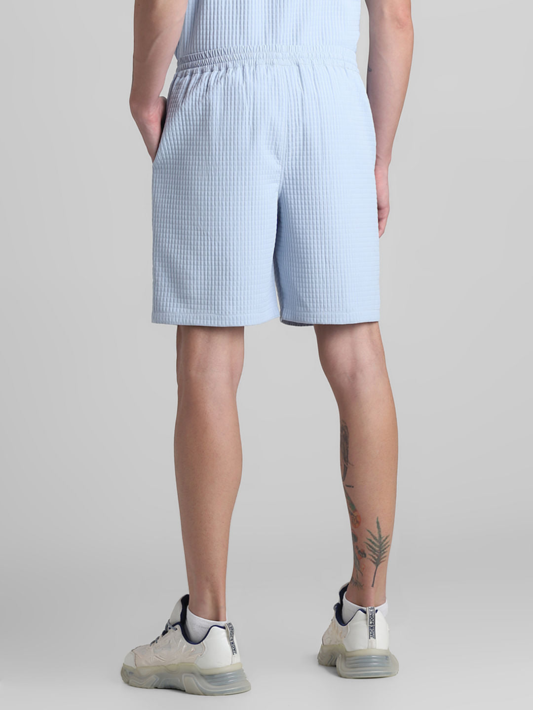 Blue Dobby Co-ord Set Shorts