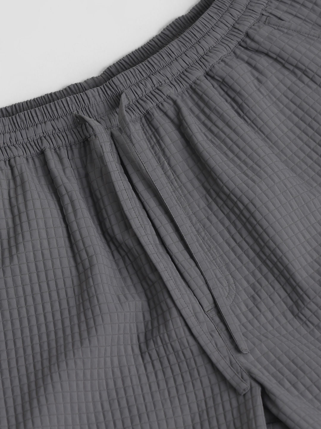 Grey Dobby Co-ord Set Shorts