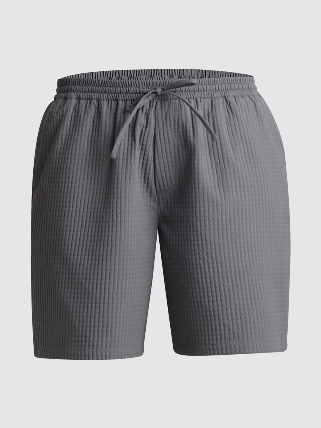 Grey Dobby Co-ord Set Shorts