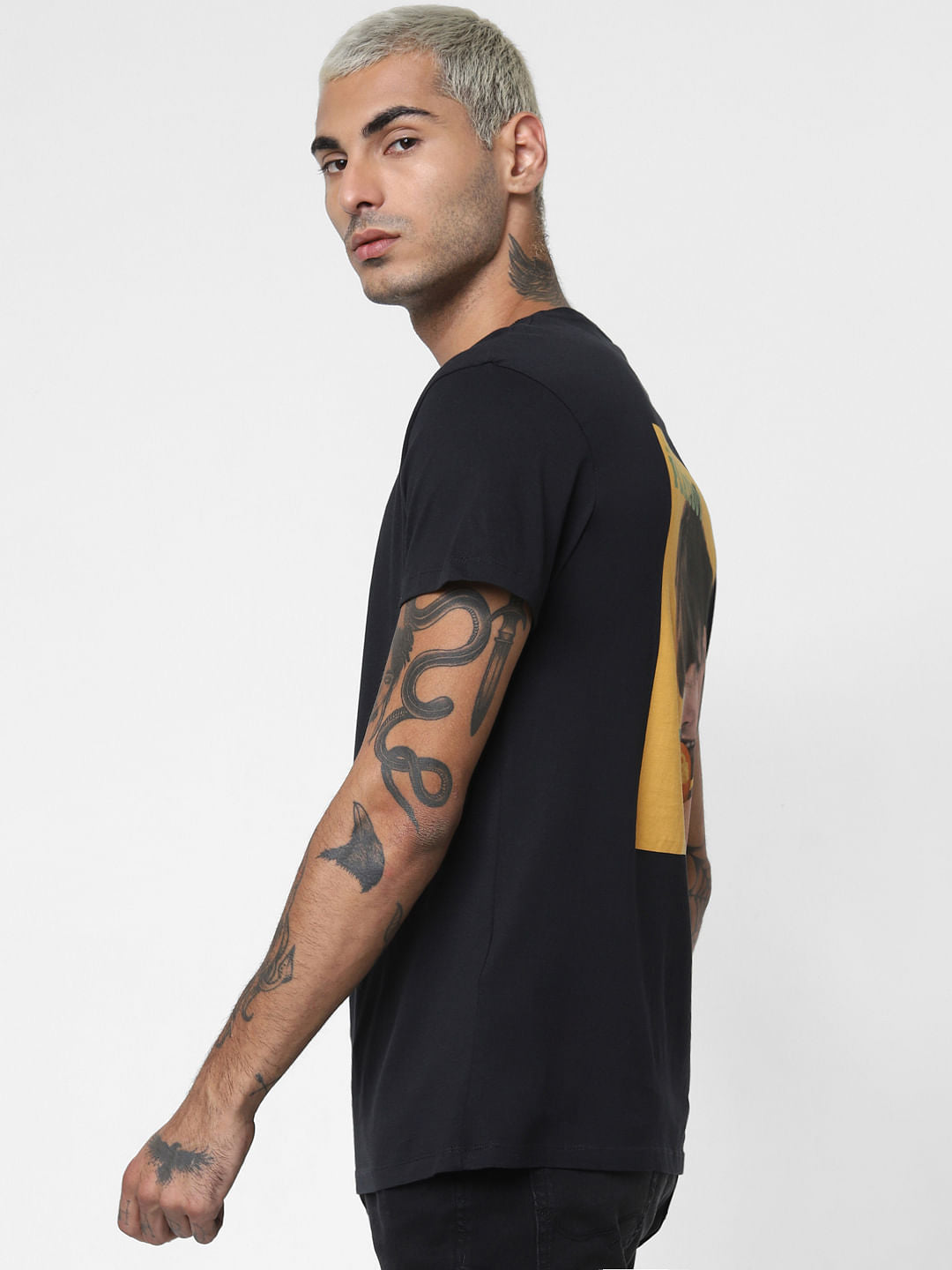 X Playboy Black Graphic Print Crew Neck T-Shirt